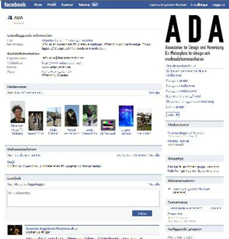 ADA nu på Facebook