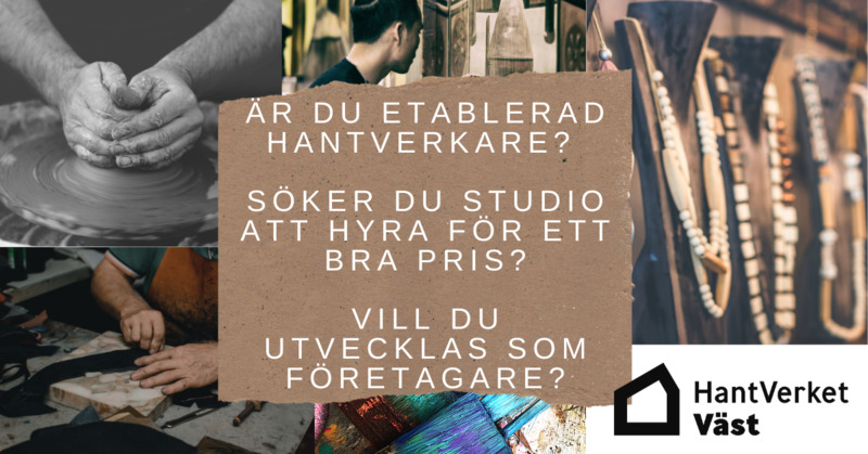Lediga studios/ateljéer finnes i HantVerket Väst!