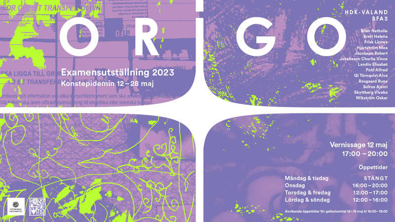 Origo – examensutställning av HDK-Valands kandidatstudenter i fri konst