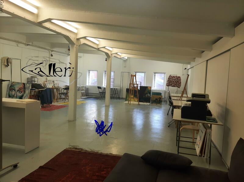 Stor ljus atelje arbetes plats för kort och lång tids projekt . www.kkpgalleri.com