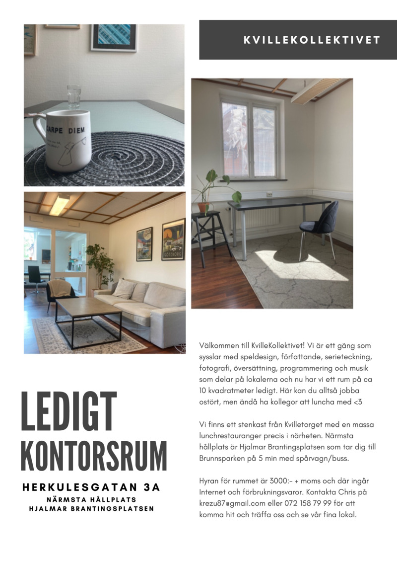 Ledigt kontorsrum på Hisingen nära Backaplan