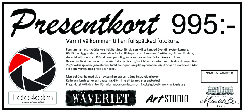 Fotokurs i vår, Digital systemkamera, nybörjare