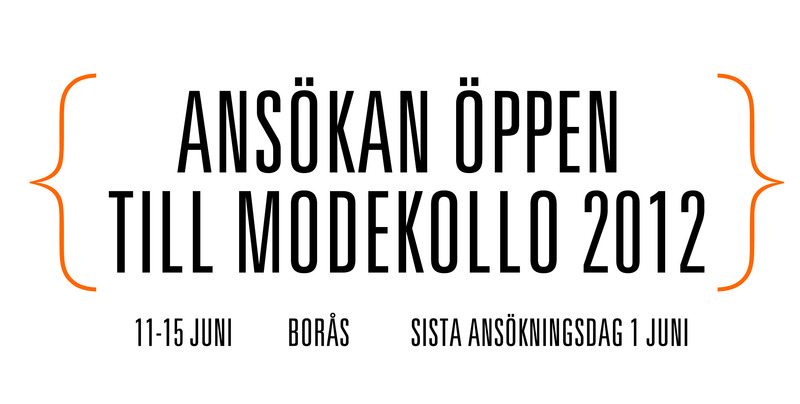 Sista chansen att ansöka till Modekollo 11-15 juni