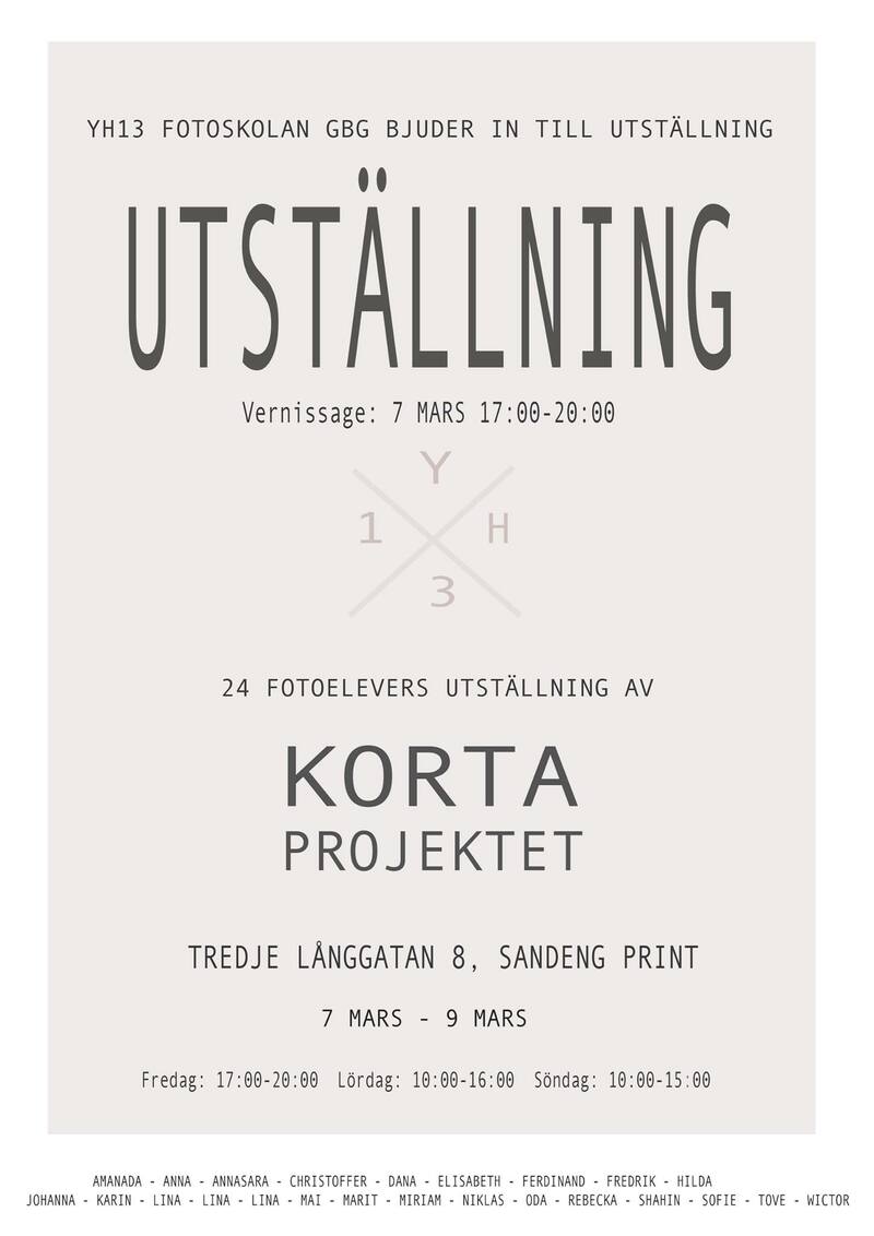 YH13 Fotoskolan – Vernissage