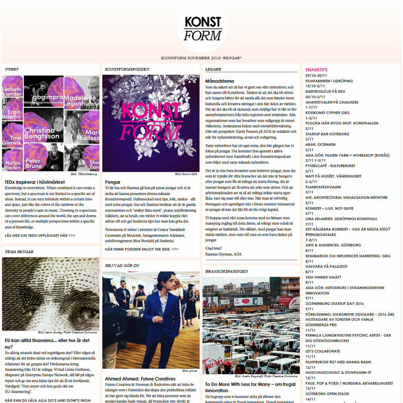 Vårt nya nyhetsbrev – Konstform!