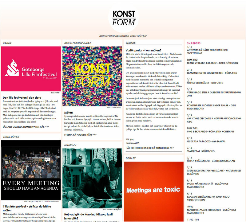 Konstform: tema möten