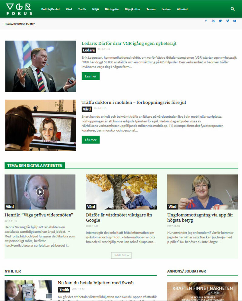 VGR startar nyhetssajt